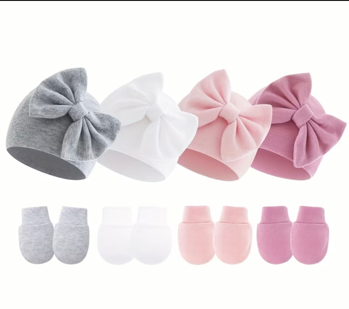 4 pce Hat and mittens set