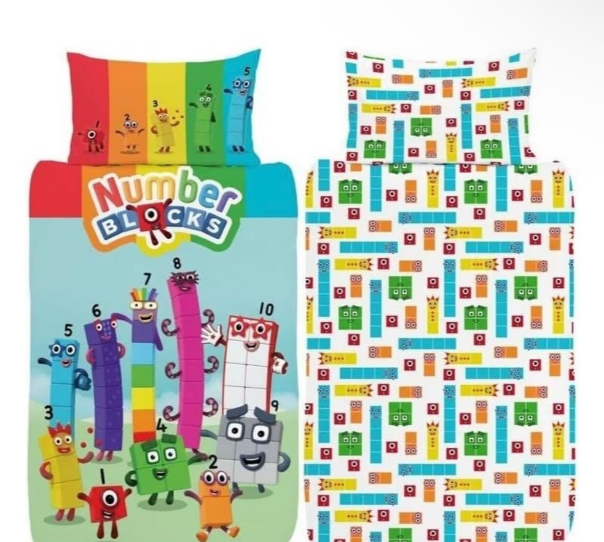 Number blocks print bedding