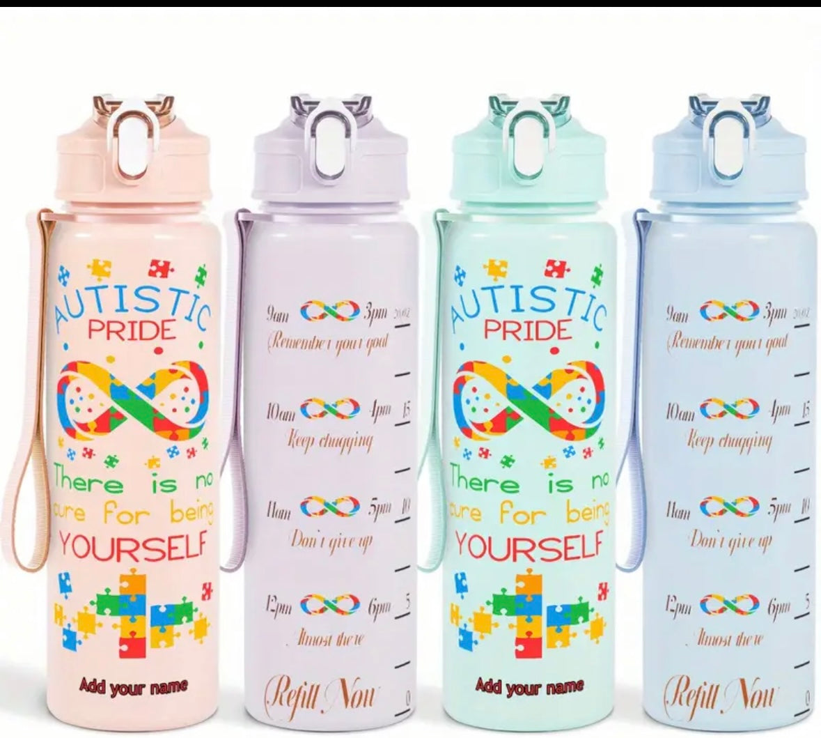25oz autistic pride drinking bottle