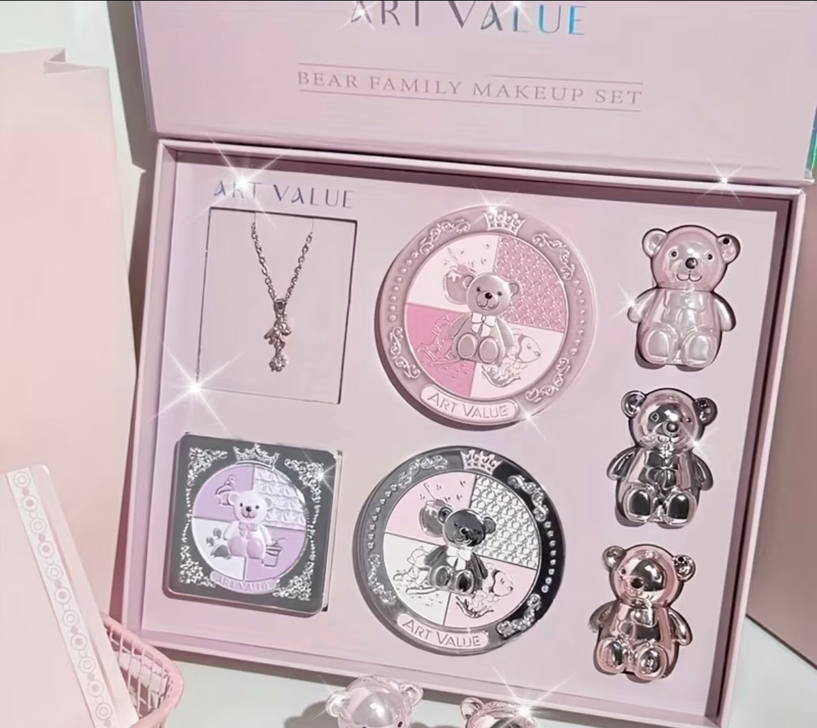 7Pcs/set Pink Bear Makeup Set