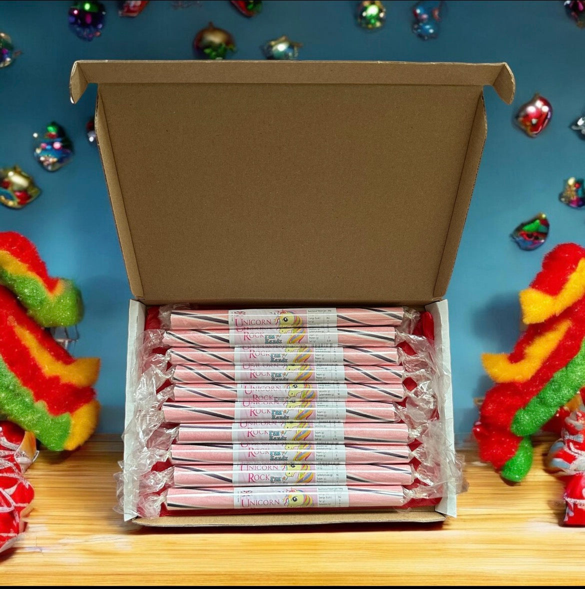 10 X Unicorn Fruit Rainbow Box Traditional Fruit Rock
