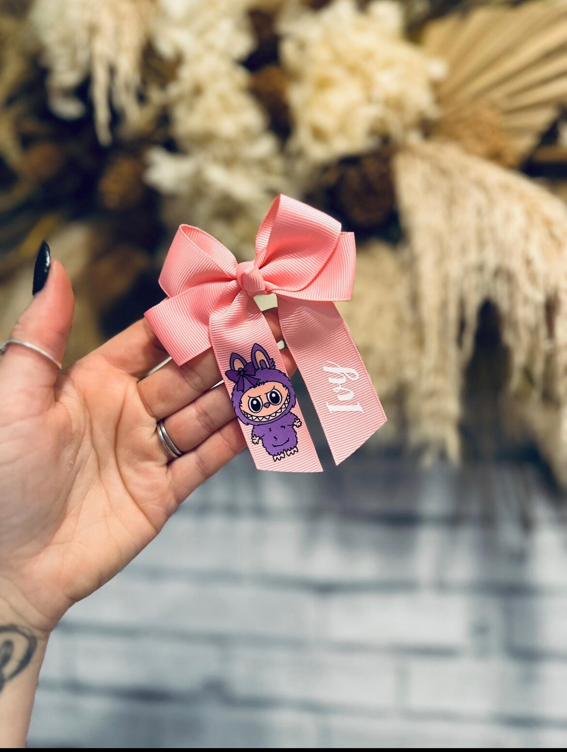 Personiled Hair Bow