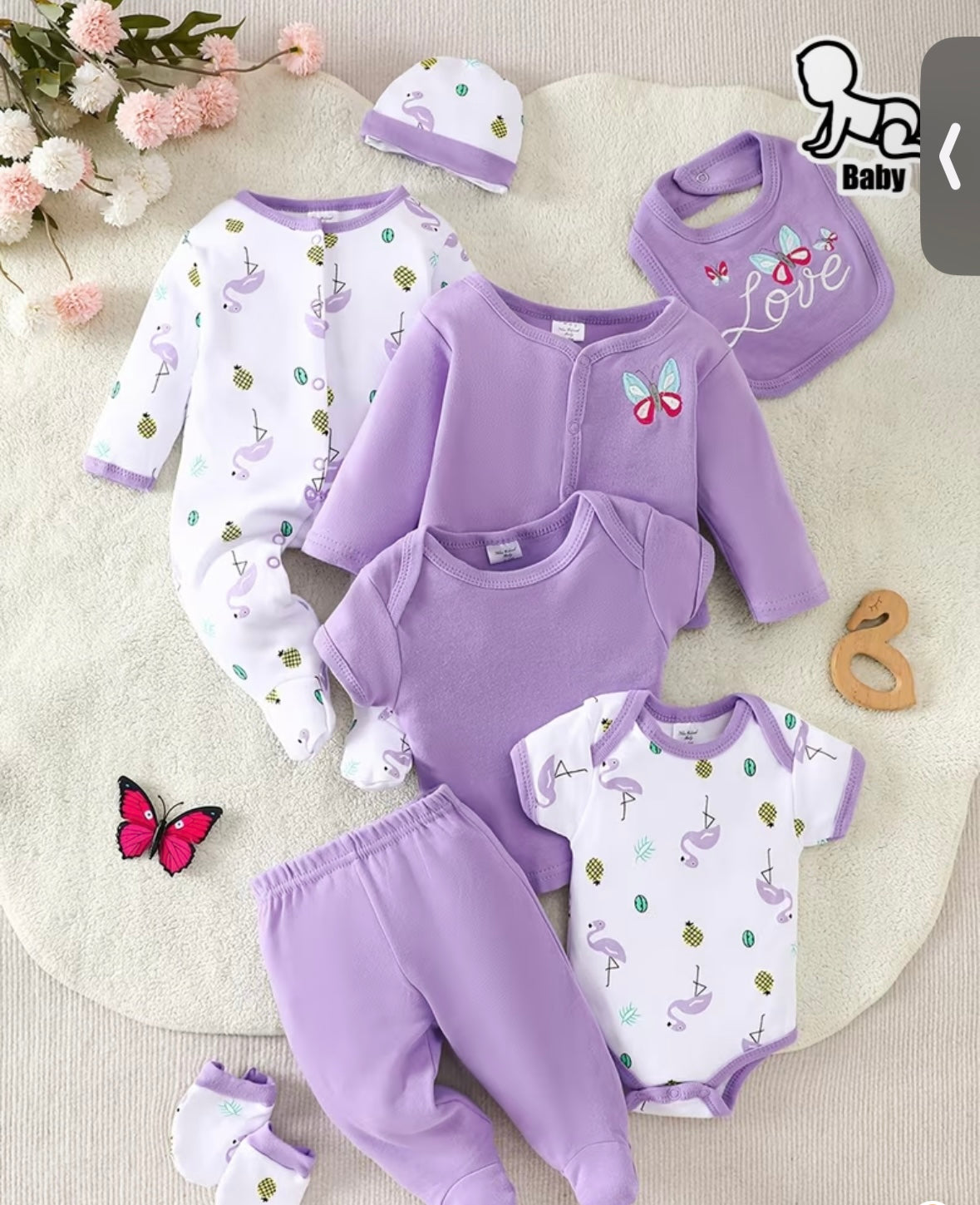 Baby Girl Bodysuit Set