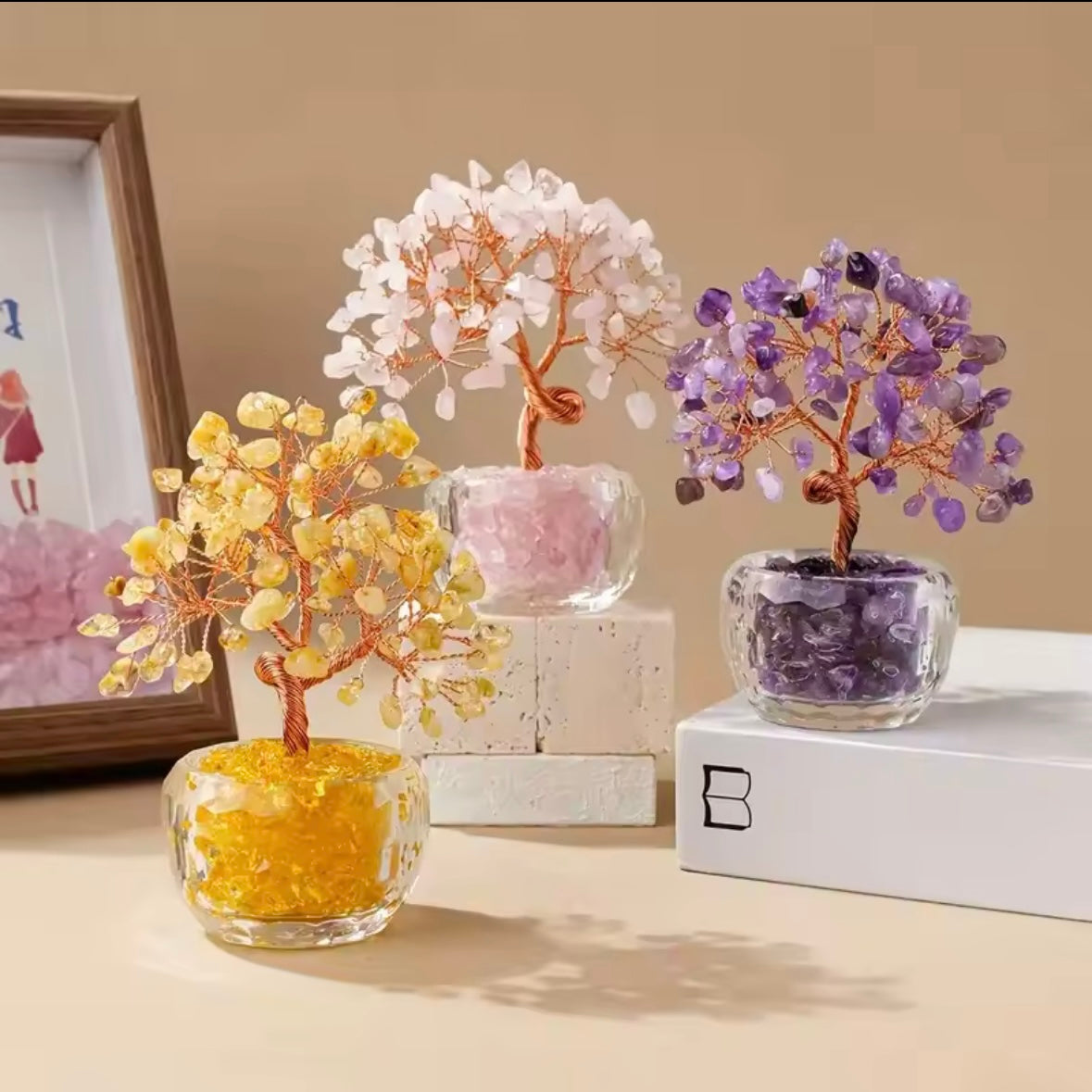 Natural Crystal Fortune Tree Feng Shui Tree of Life