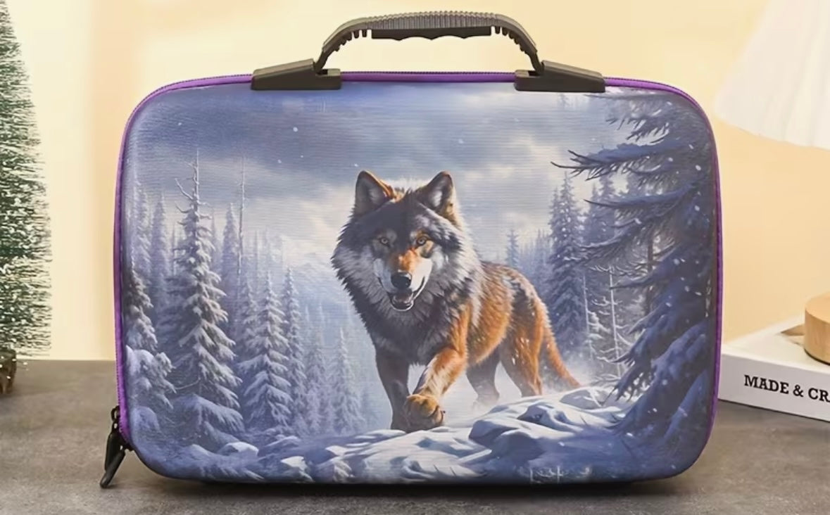 Wolf Diamond Painting Kit with 60-Grid clear storage bottle