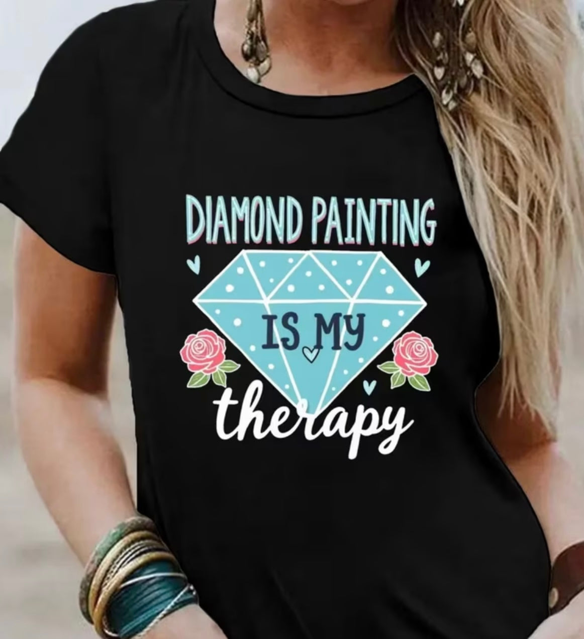 Women’s Diamond Painting is my Therapy graphic T-shirt