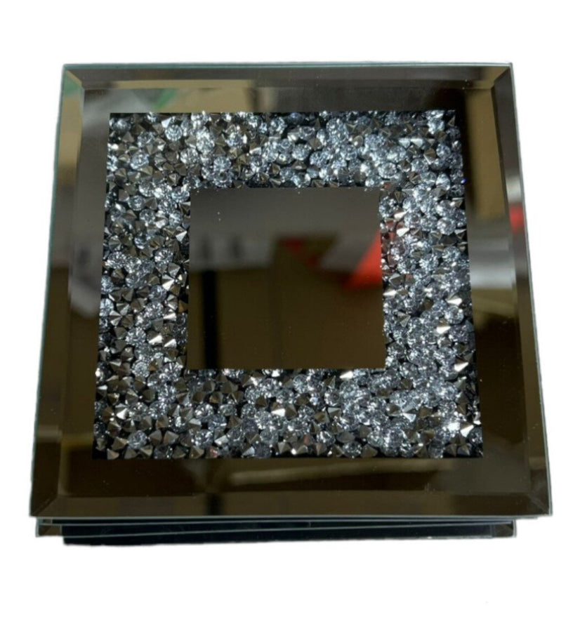 Set Of 4 Mirror Crushed Diamonds Coasters 
