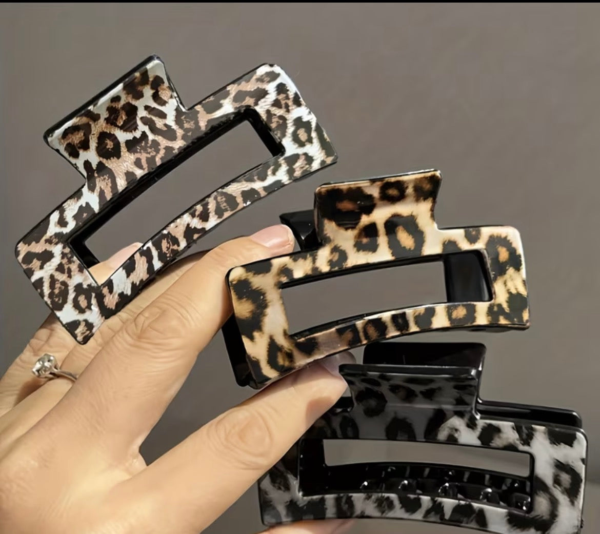 3PC Lepord Print Hair Clip