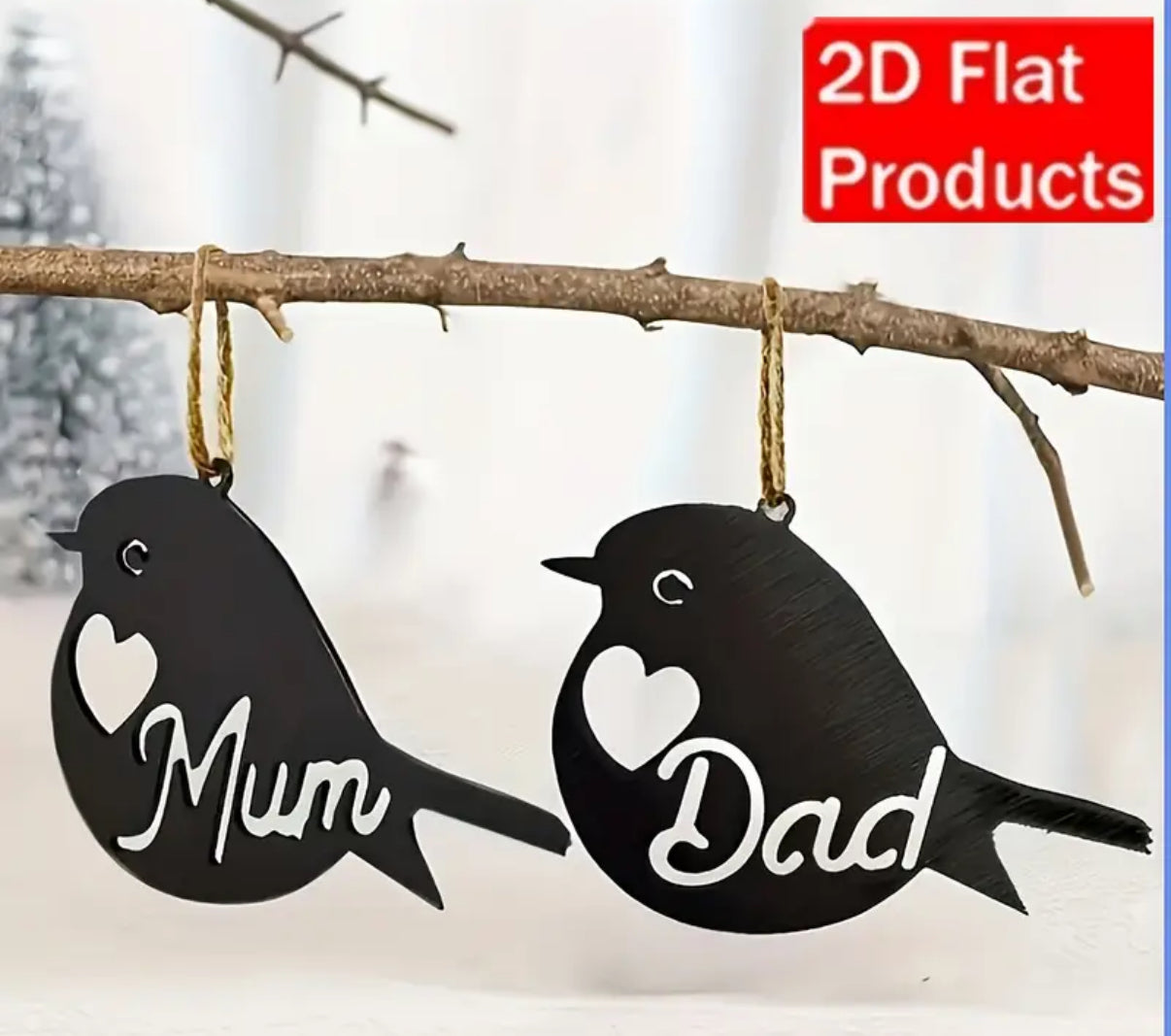 Robin mum and dad hanging plaque