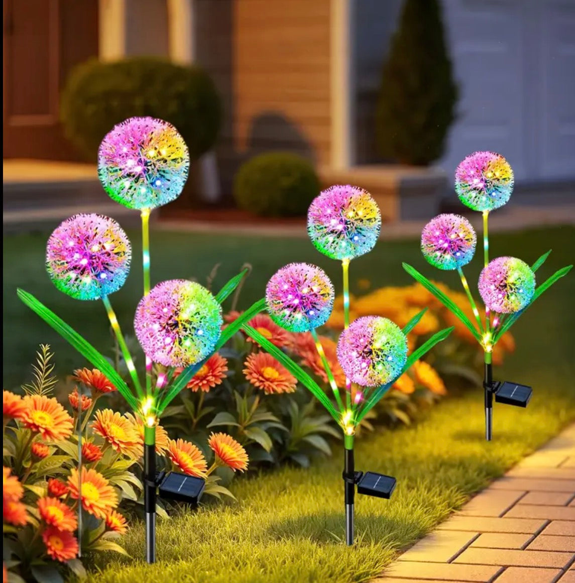 1pc 3 heads Garden solar light