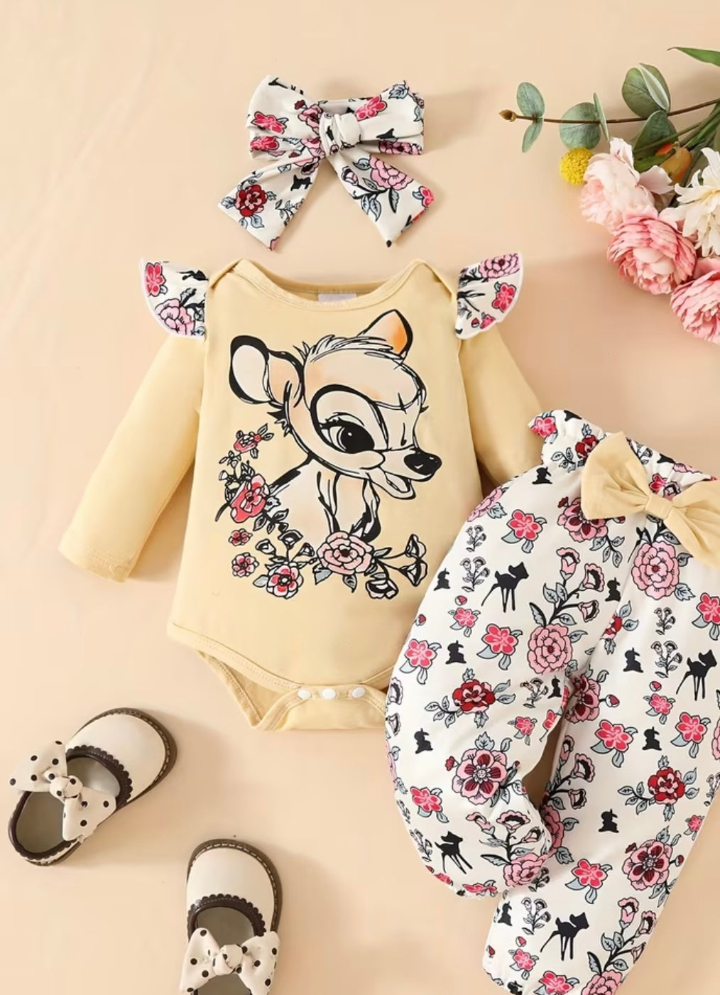 Adorable Printed long-sleeve pantsuit set