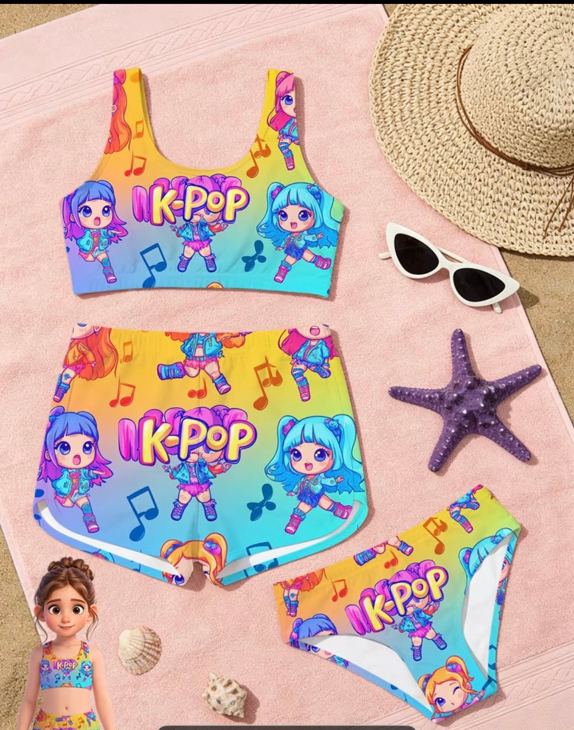 K Pop 3PC Swimming Set
