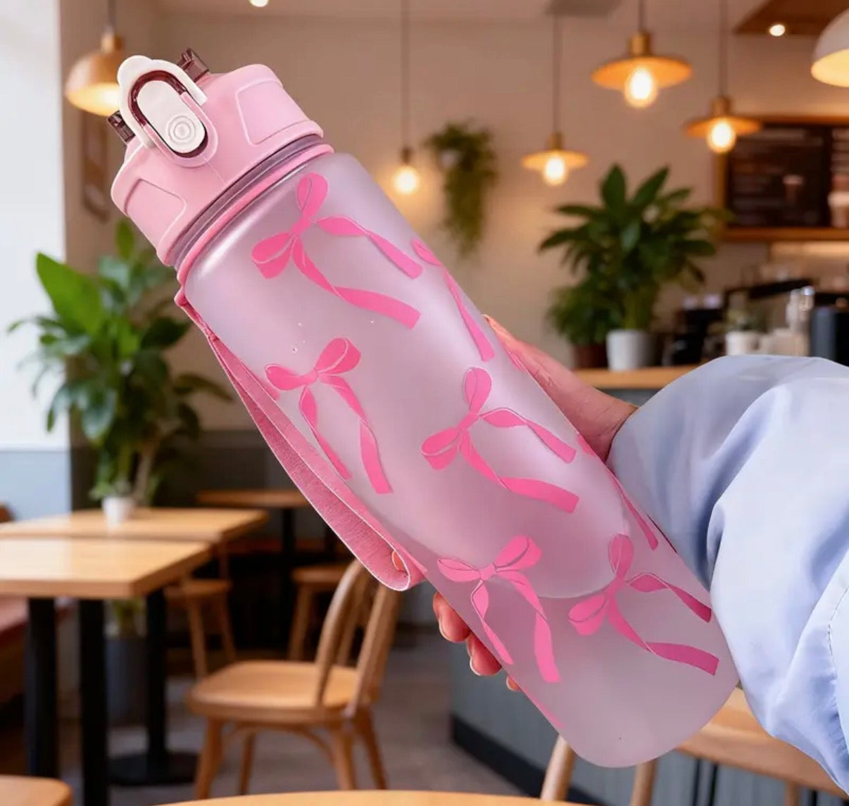Pink Bow Water Bottle