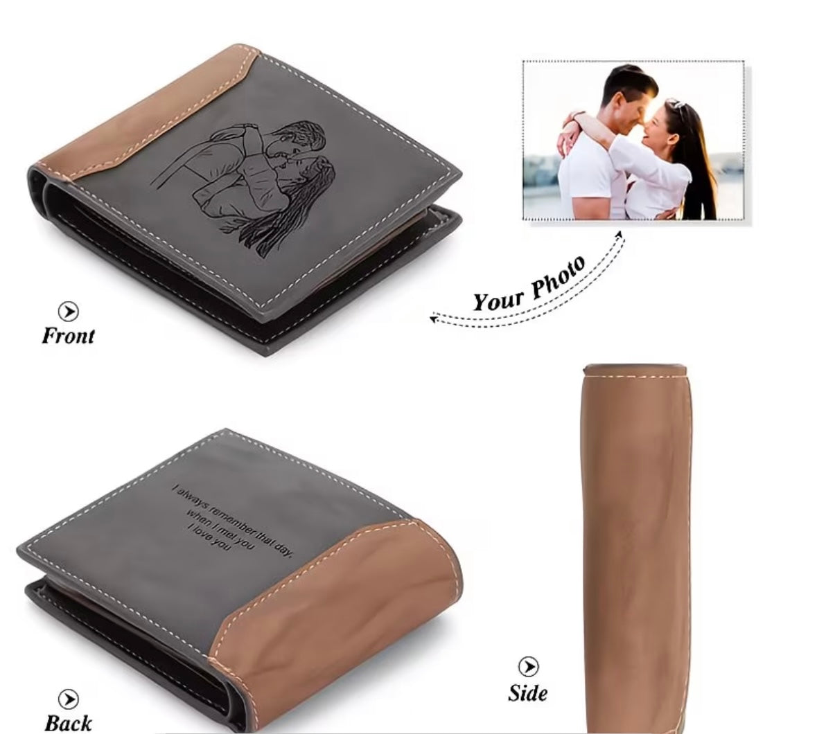 Personalised Photo & Initial Wallet for Men