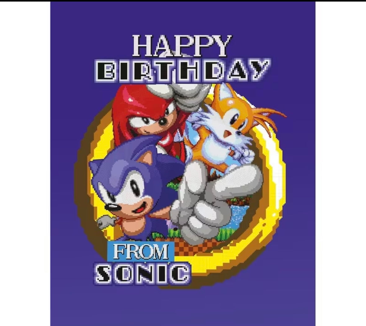 Sonic the hedgehog birthday card