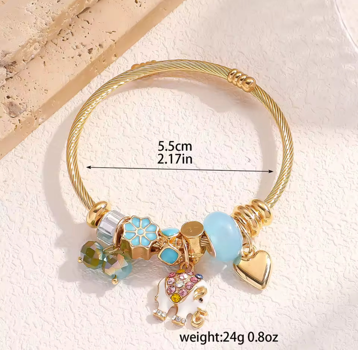 Elephant Charm Bracelet 