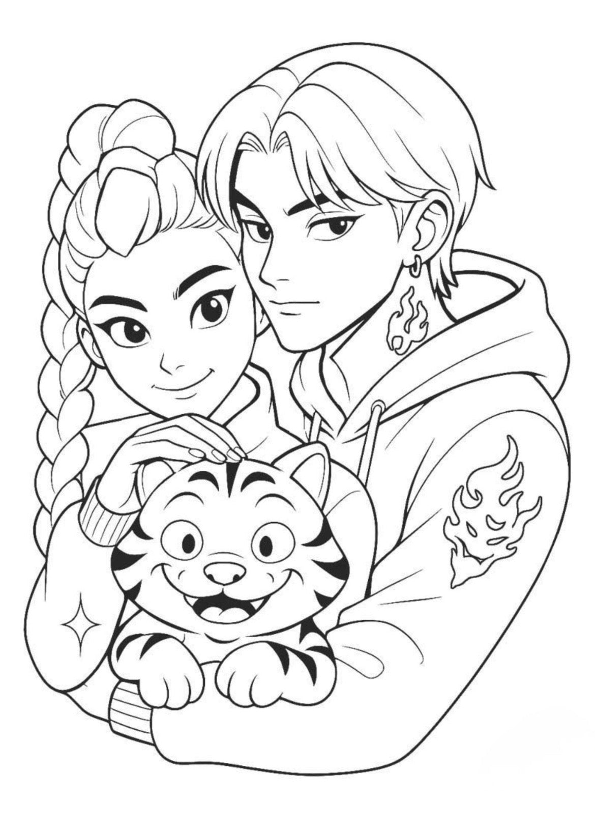K-Pop Demon Hunter Colouring Book for Kids | Childrenβs Colouring Book with Personalised Name Keyring | Unique Gift for Children