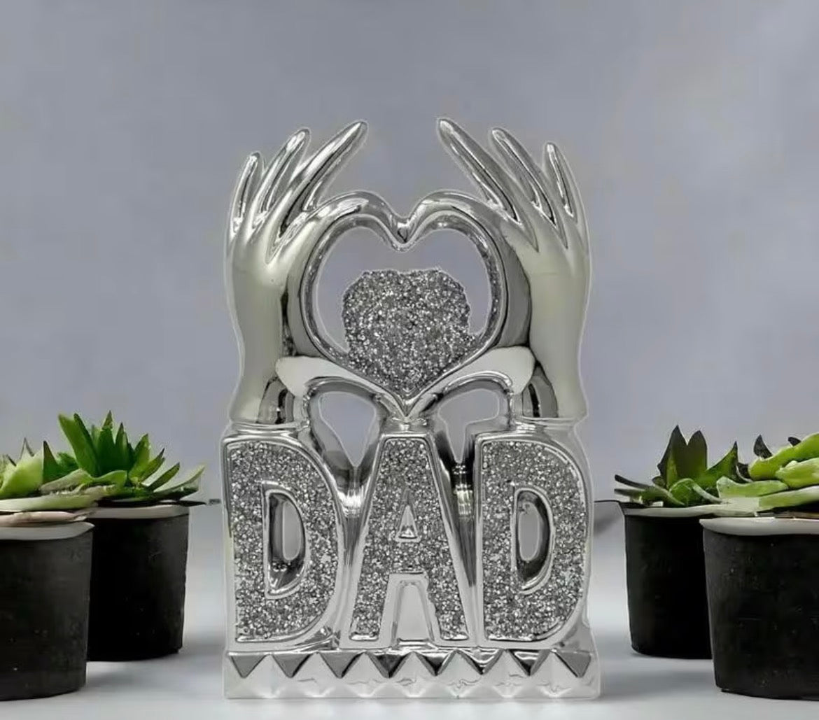 Crushed Dimond Dad ornament