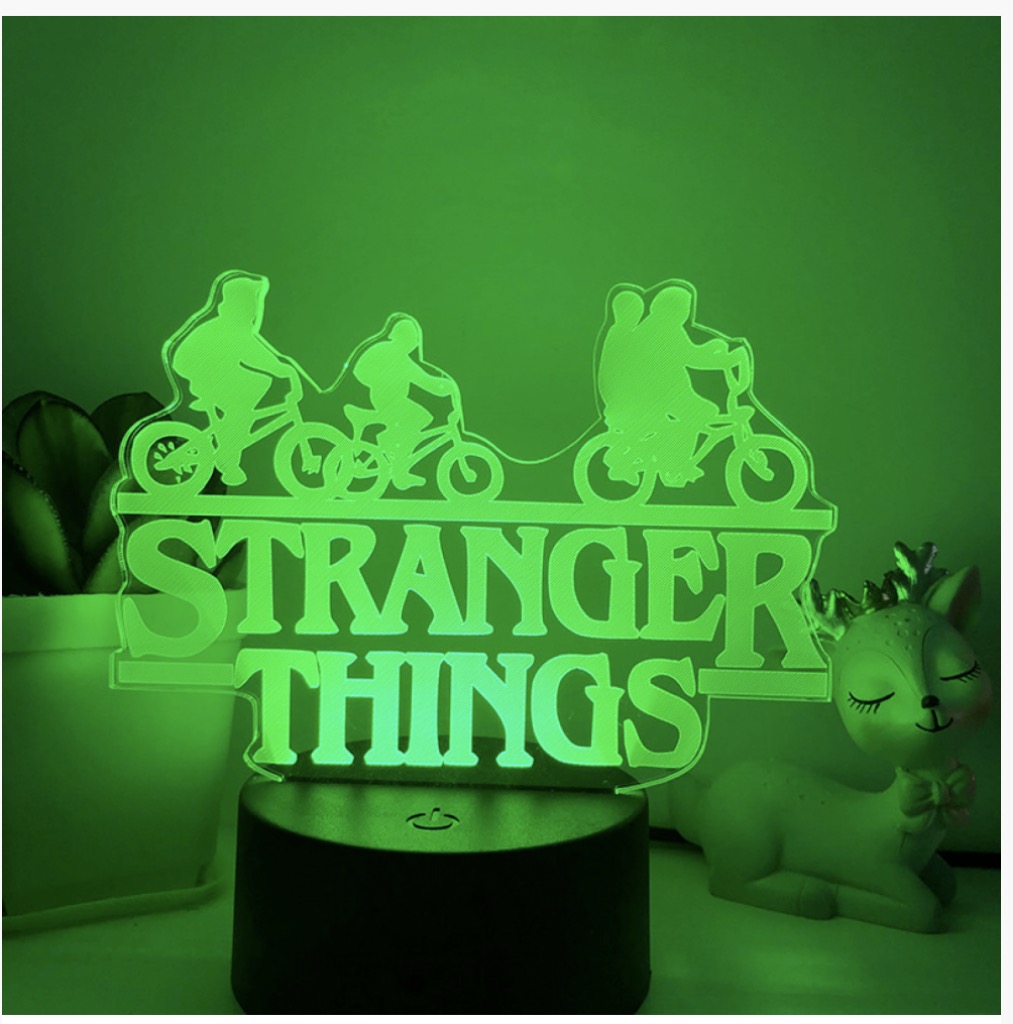 Stranger Things Night Light 3D LED Illusion Lamp with 16 Color Remote