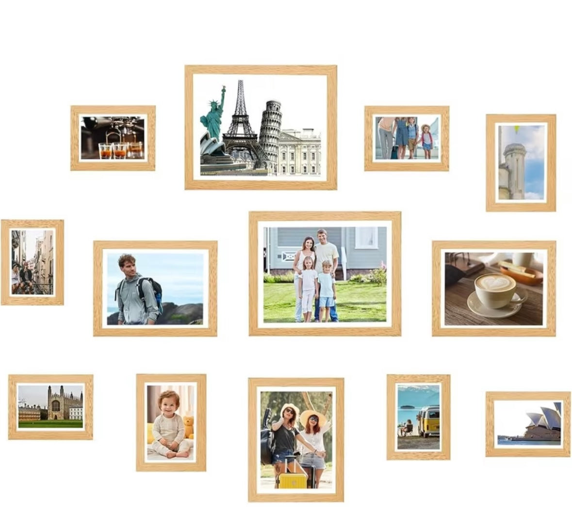13pcs Wooden Photo Frame Set