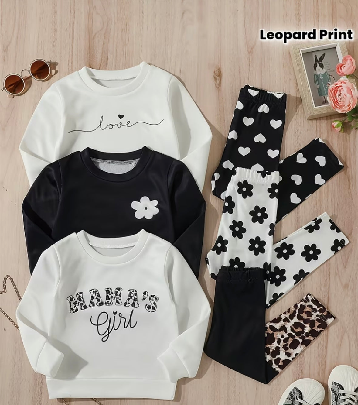Baby Girl fleece sweatshirt + Leggings