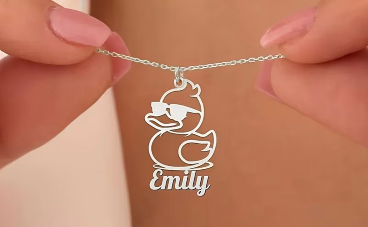 Personiled Duck Necklace