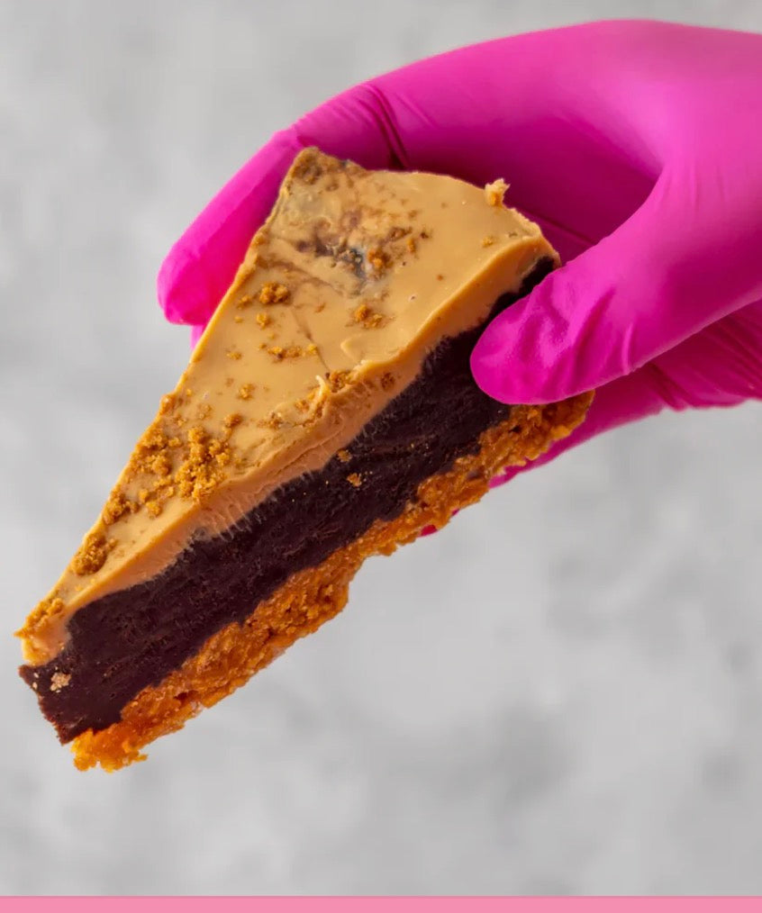 Brownie Cornflake Pie Slice with Biscoff