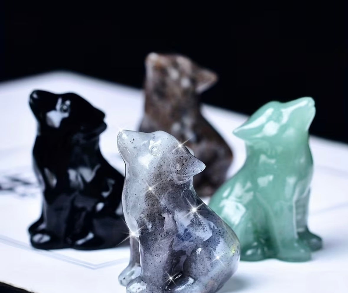 1pc CUPIDCRYSTAL Hand-crafted Crystal Wolf Figurine
