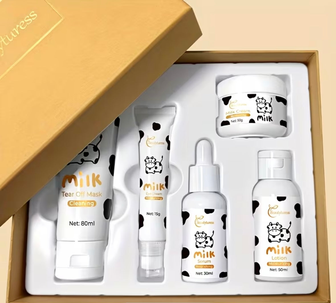 5pcs Milk Travel Skincare Set