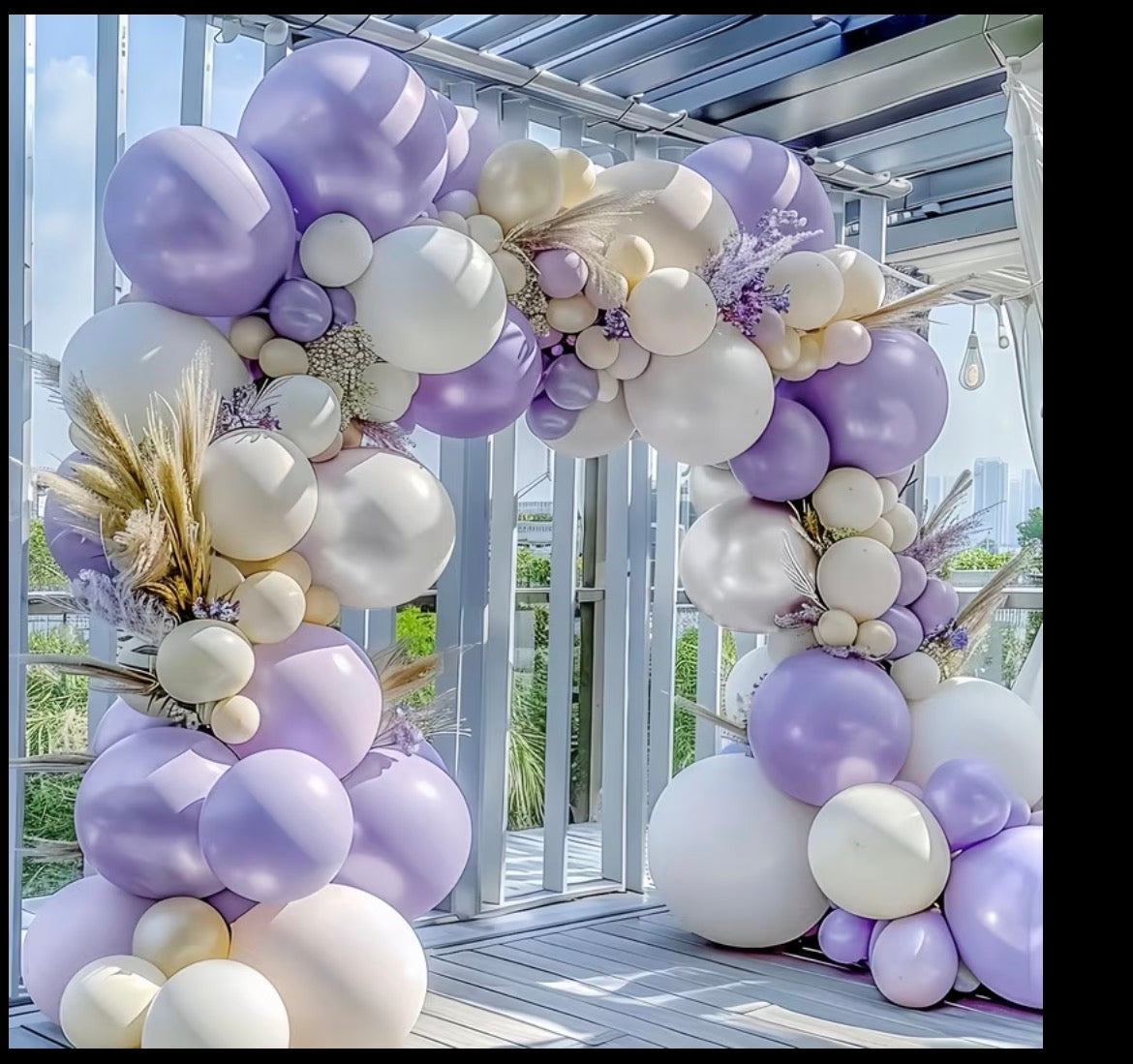 Purple & White Balloon Arch Garland Kit β Elegant Party Decoration
