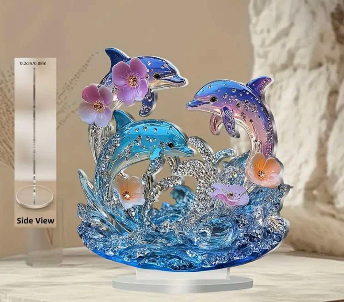 2D Dolphin Ornament Flat