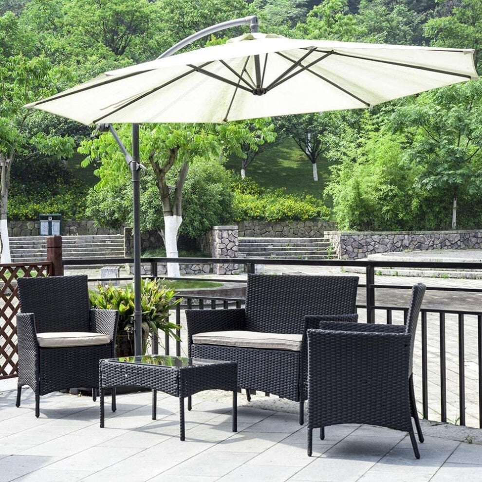 4 Seater Rattan Garden Furniture Set with Table