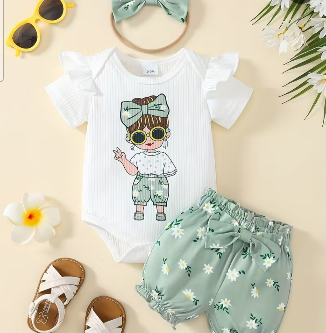 Newborn girls 3pc set