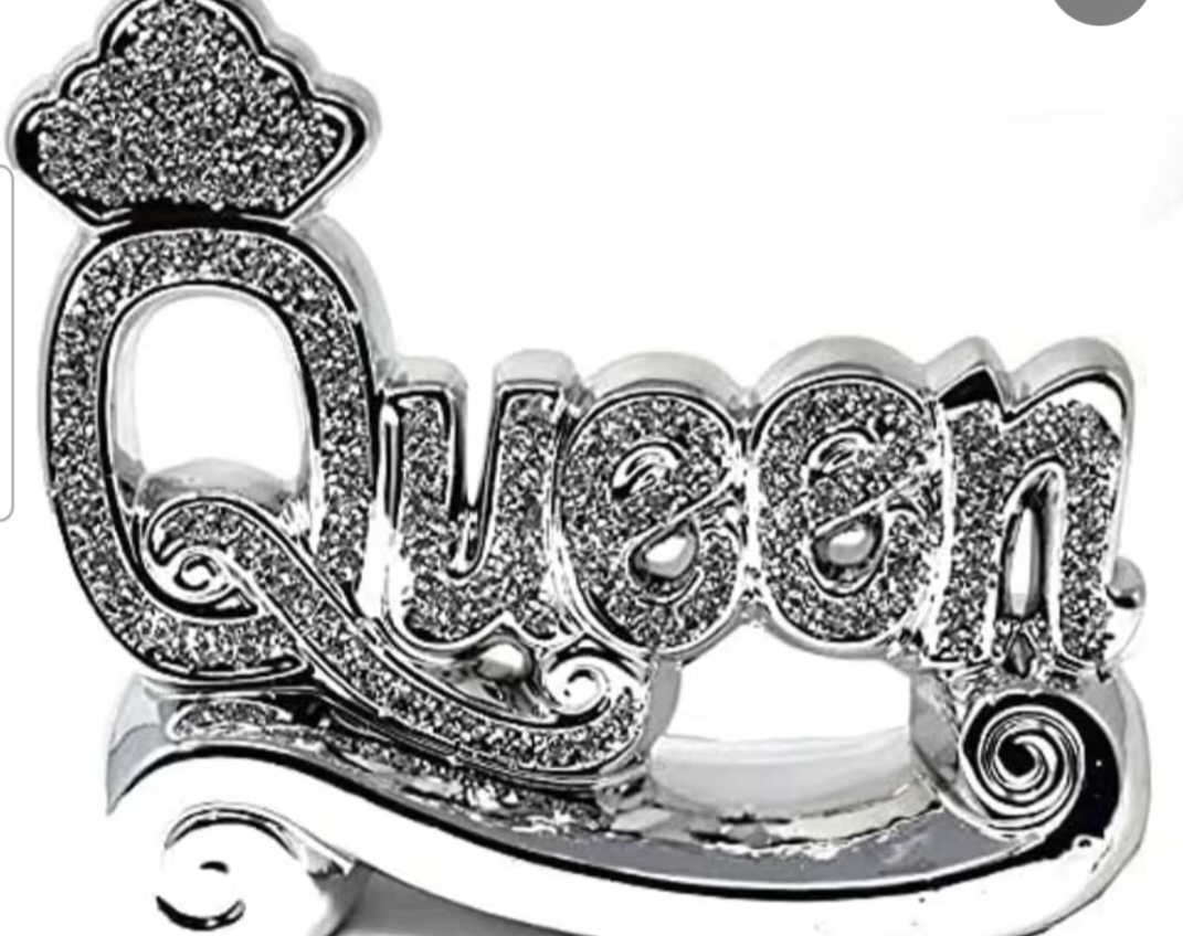 Queen crushed diamond ornament