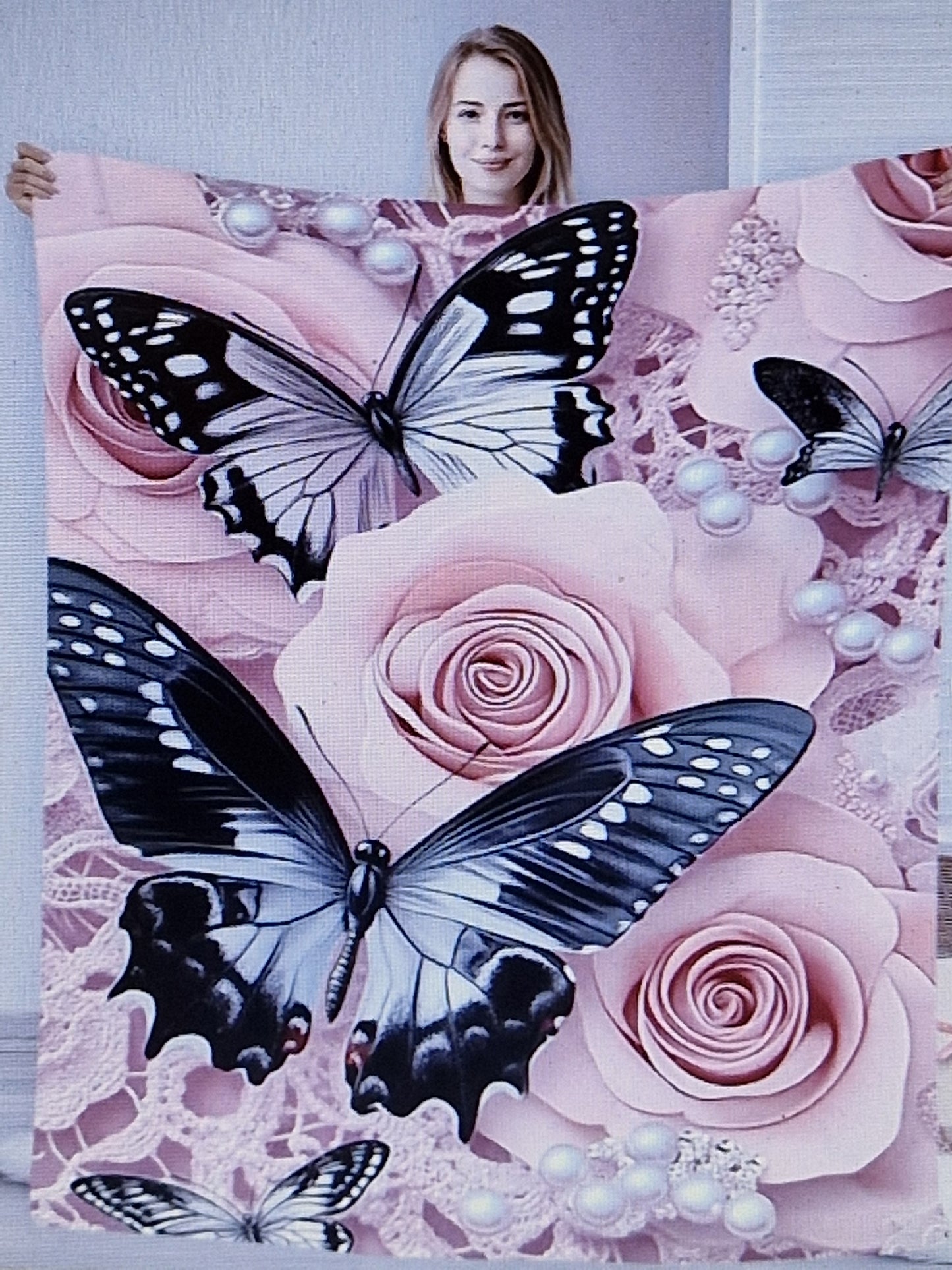 Butteryfly flannel blanket