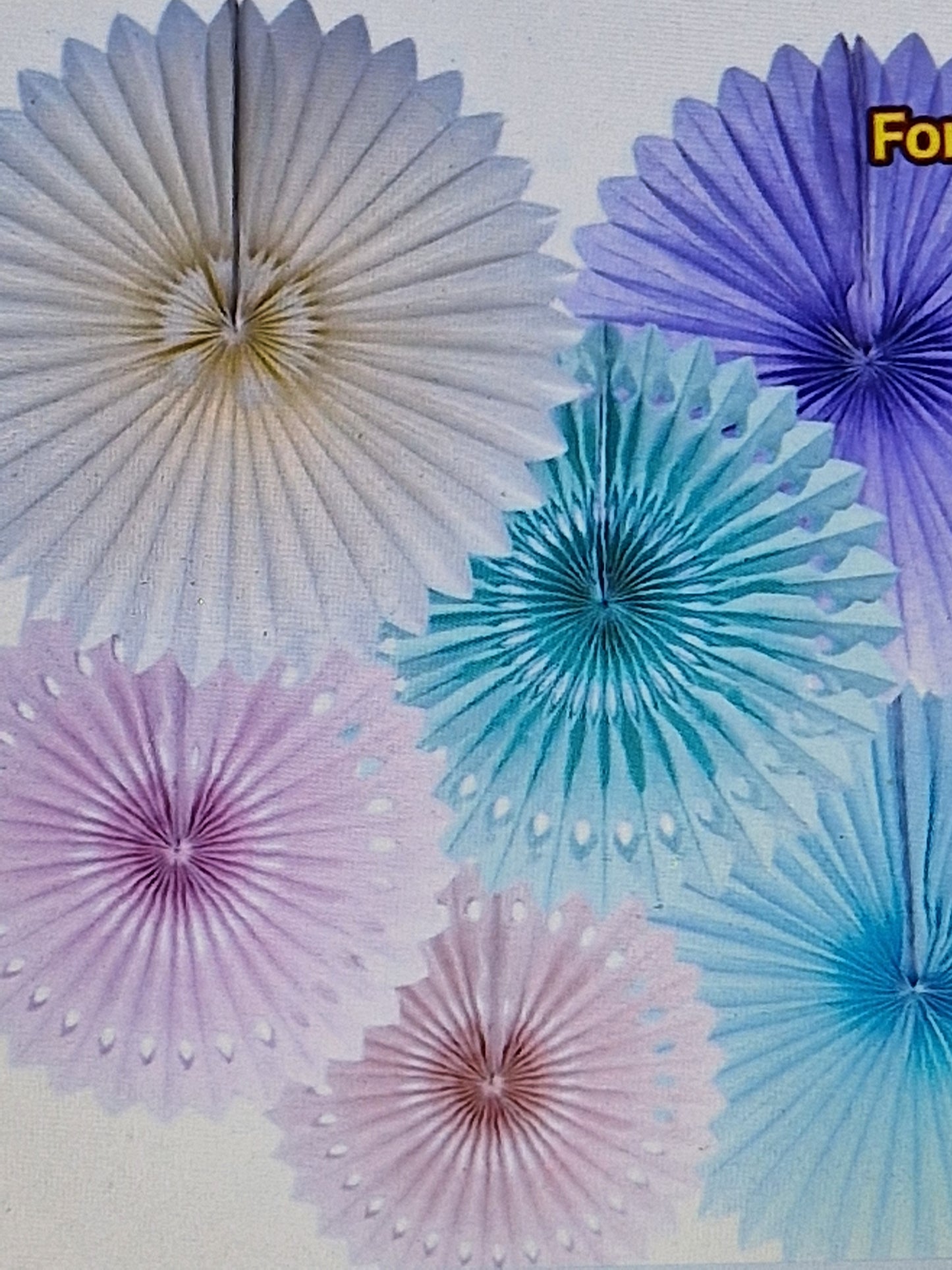 6pcs pastal rainbow fans