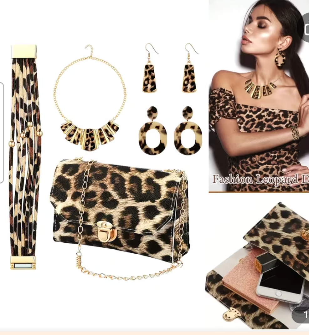 5pc leopard print set