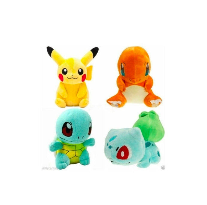 4Pcs Pokemon Pikachu Squirtle Plush Toy Stuffed Doll