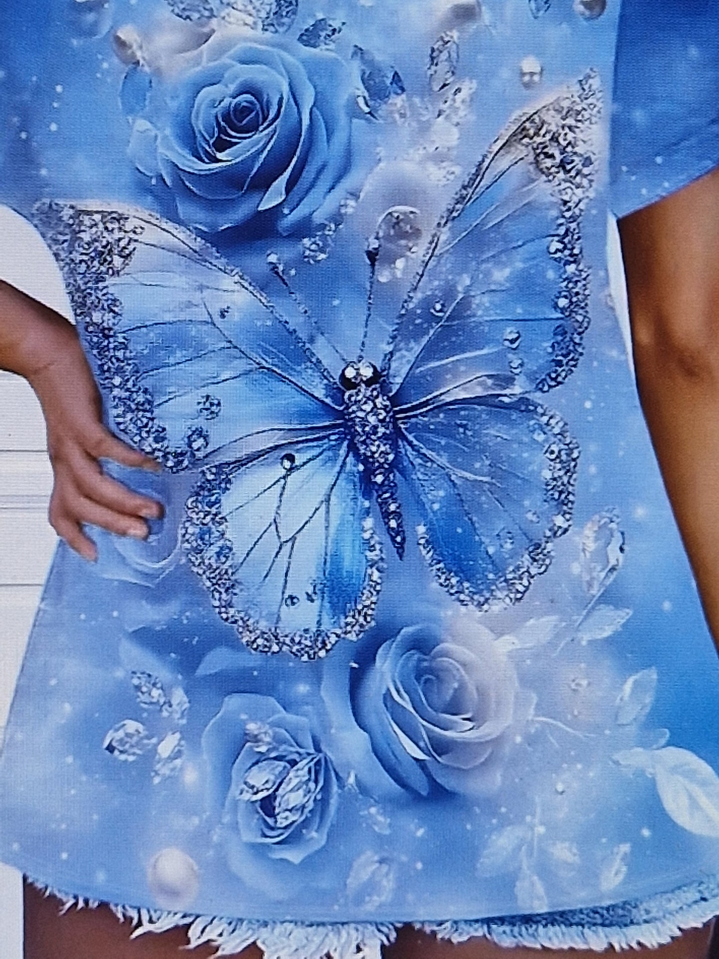 Floral butterfly women's top