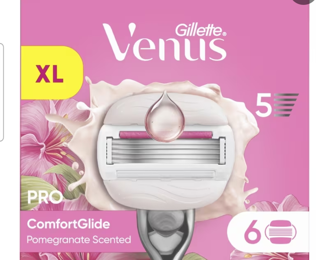 Womens razor with 6 blades