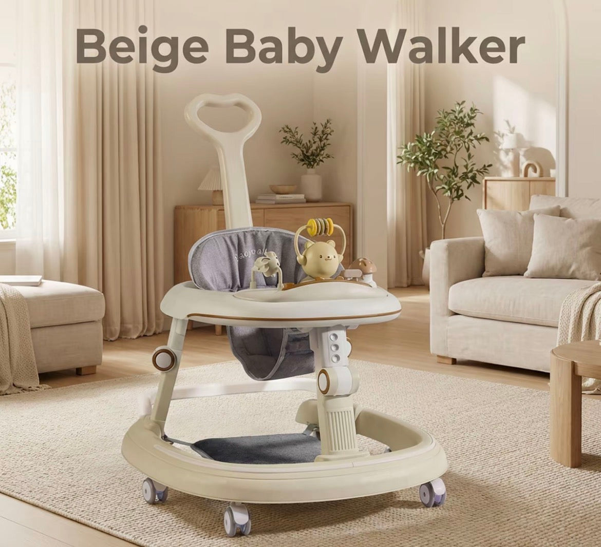 Baby Walker, 4-in-1 Baby Walker with Wheels Portable, Foldable Infant Toddler