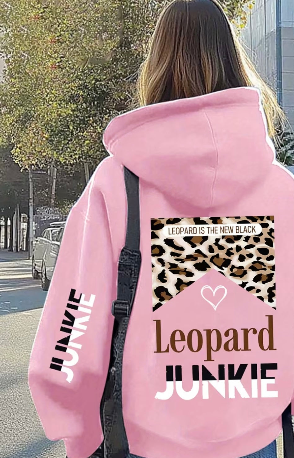 Large size women’s leopard print with heart logo
