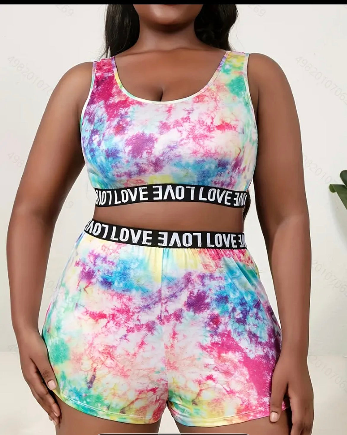 Plus Size Women’s Tye Dye Set