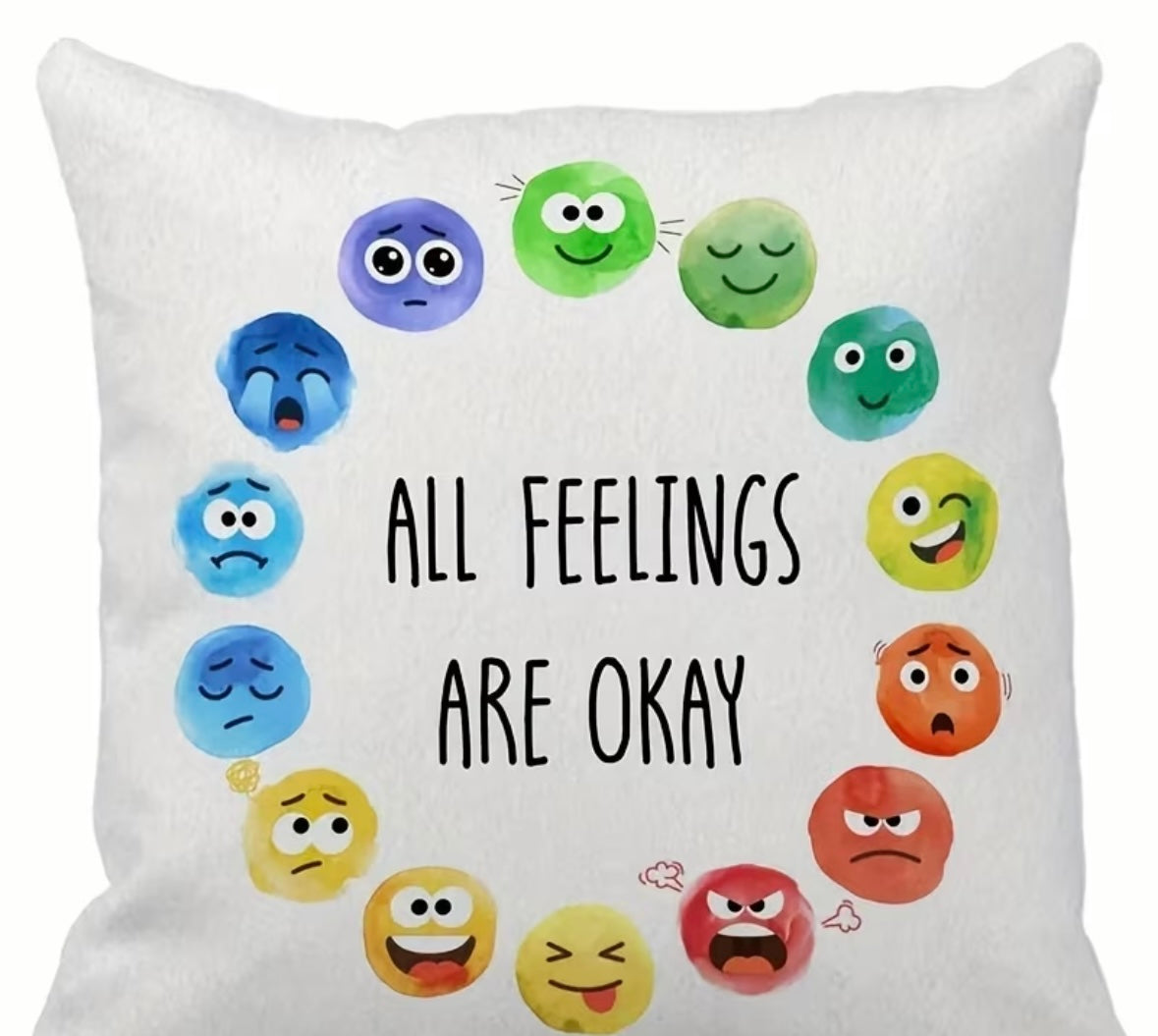 Emotional wheel design pillow cover