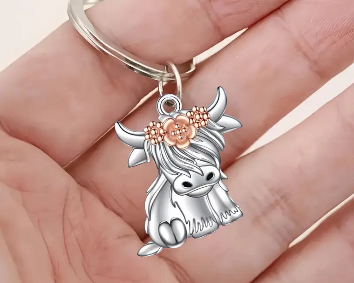Highland cow Keyring