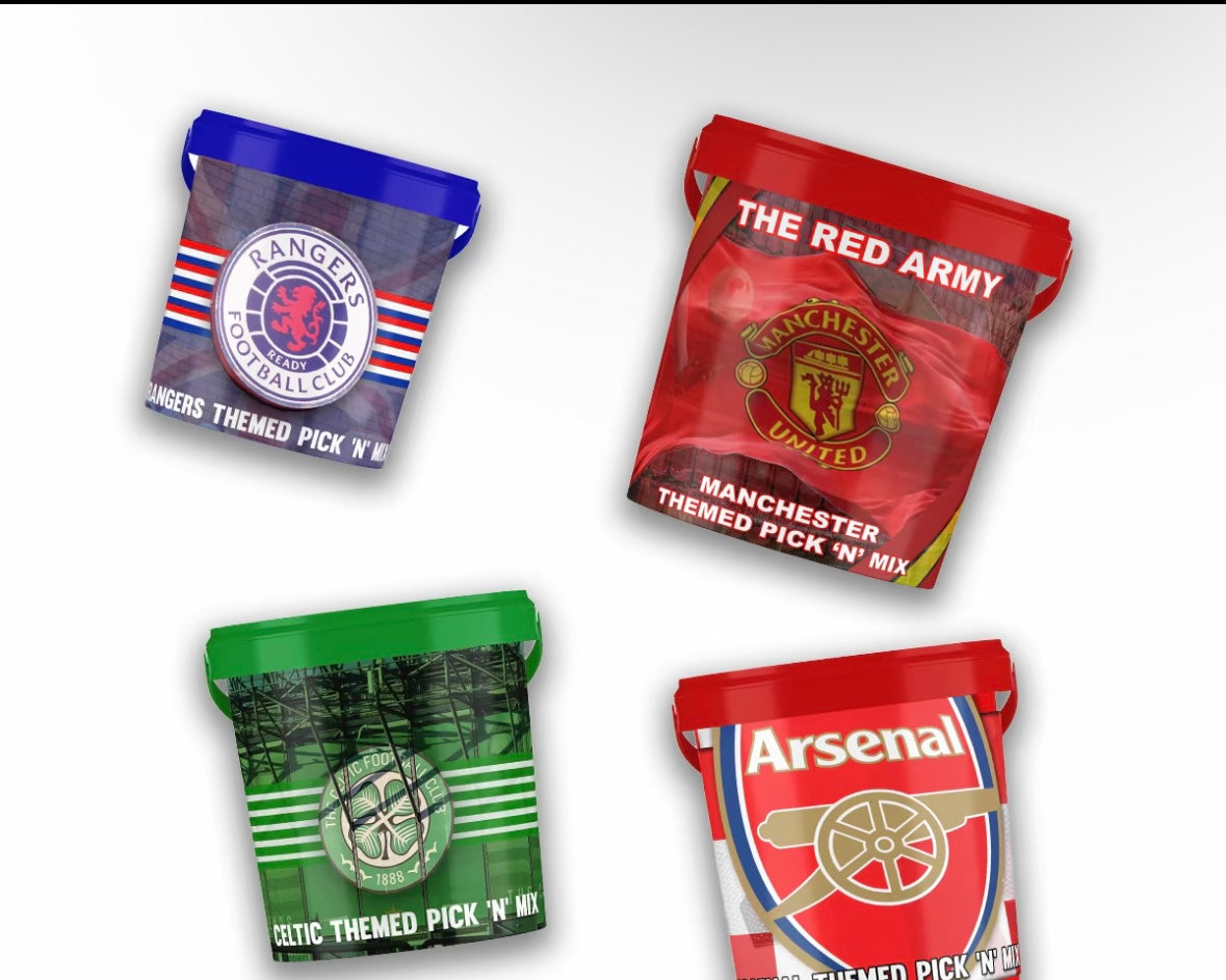 Football Themed Candy Tubs Pick n mix Sweets