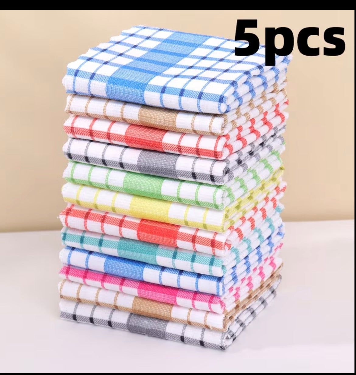 5PC Ramdom Colours Tea Towels