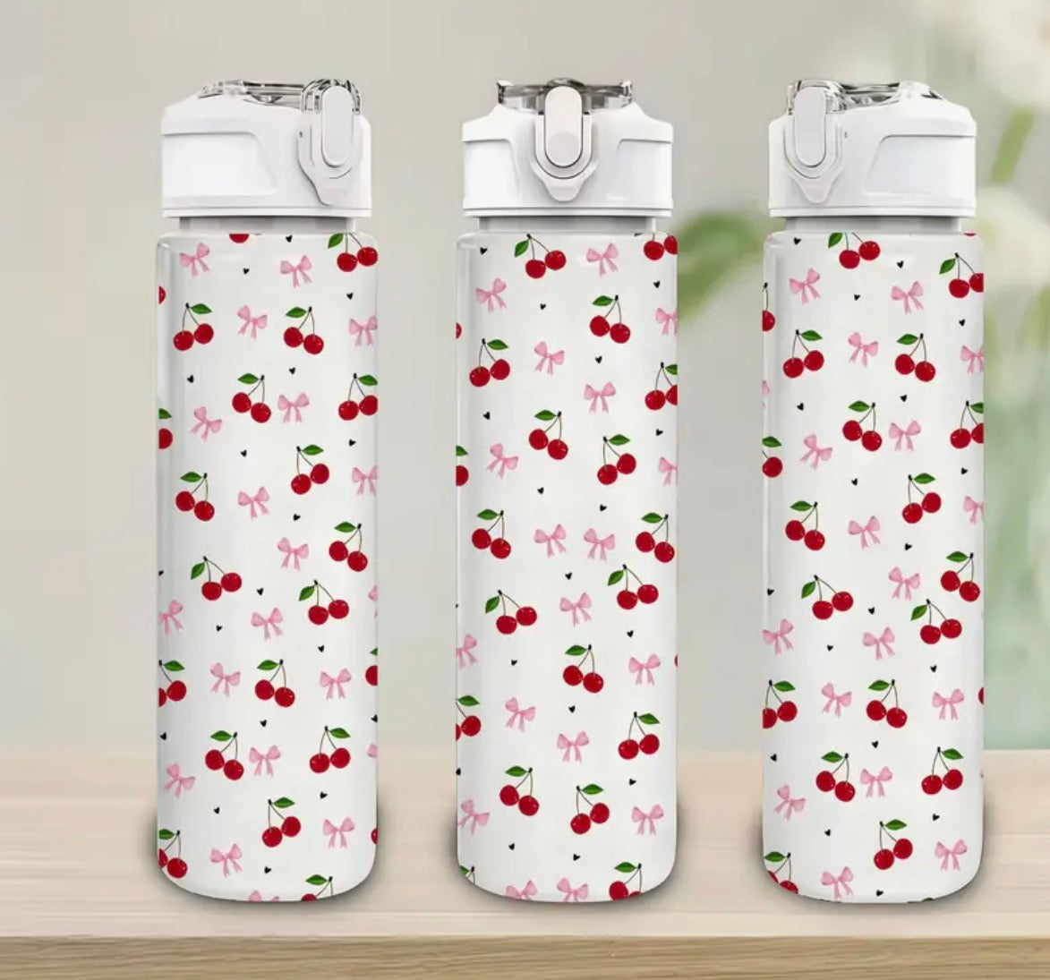 Cherries & Bows Water Bottle