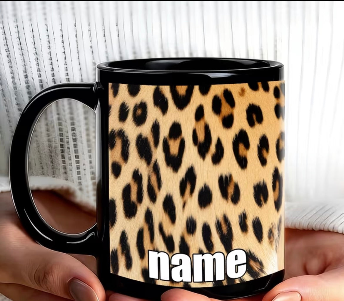 Personiled Lepord Print Mug
