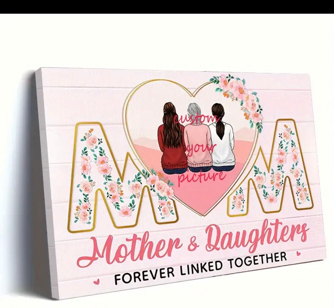 Personalised Mother & Daughter wooden Canvas
